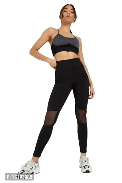 Geifa Women's High Waisted Leggings Yoga Pants Tummy Control Free Size (28  Till 34) (Black Colour)