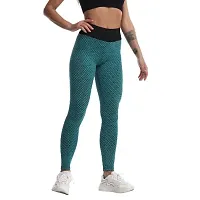 Geifa Leggings for Women High Waisted Yoga Pants Workout Tummy Control Sport Tights Free Size (26 Till 32) (Green)-thumb1
