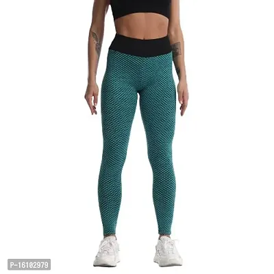 Geifa Leggings for Women High Waisted Yoga Pants Workout Tummy Control Sport Tights Free Size (26 Till 32) (Green)-thumb4