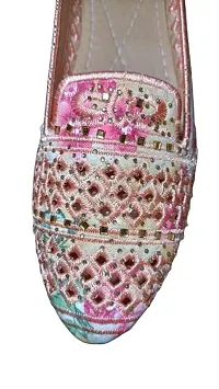 Geifa Jaipuri Ethnic Handmade Embroidered Ladies Girls Mojari/Jutti Slipper Multicolor-thumb2