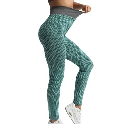 Geifa Leggings for Women High Waisted Yoga Pants Workout Tummy Control Sport Tights Free Size (26 Till 32)