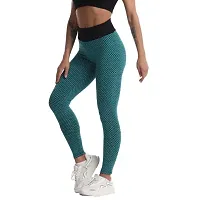 Geifa Leggings for Women High Waisted Yoga Pants Workout Tummy Control Sport Tights Free Size (26 Till 32) (Green)-thumb2