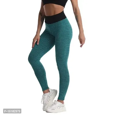 Geifa Leggings for Women High Waisted Yoga Pants Workout Tummy Control Sport Tights Free Size (26 Till 32) (Green)-thumb3