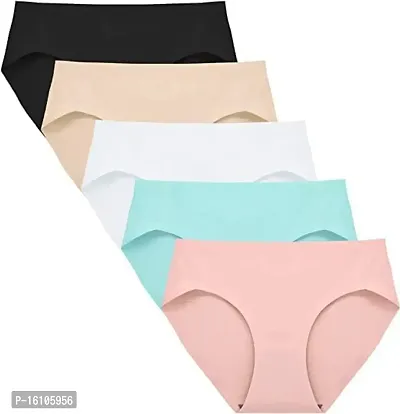 Buy Geifa Women's Cotton Silk Seamless Mid-Rise Panties no Panty