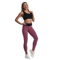 Geifa Leggings for Women High Waisted Yoga Pants Workout Tummy Control Sport Tights Free Size (26 Till 32) (Pink)-thumb1