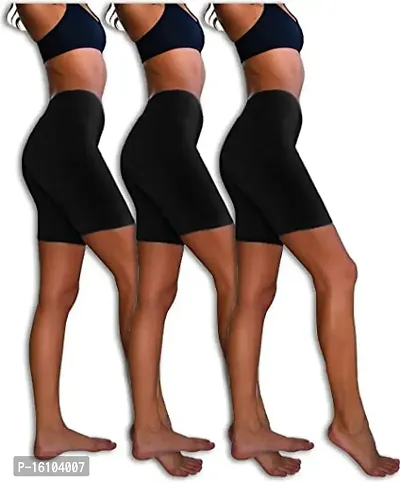 Geifa Womens Boy Shorts Underwear Pack of 3 Black-thumb2