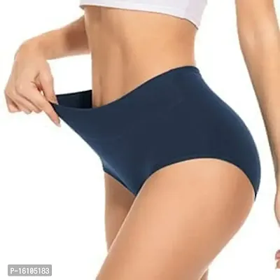 4 Pack Womens High Waisted Tummy Control Cotton Underwear Soft Full Briefs  Ladies Breathable Panties 