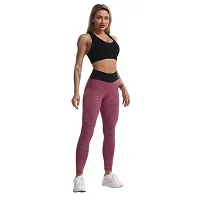 Geifa Leggings for Women High Waisted Yoga Pants Workout Tummy Control Sport Tights Free Size (26 Till 32) (Pink)-thumb3