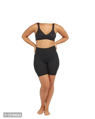 Geifa High Waisted Tummy Control Soft Workout Shorts Pack of 3 Black-thumb4