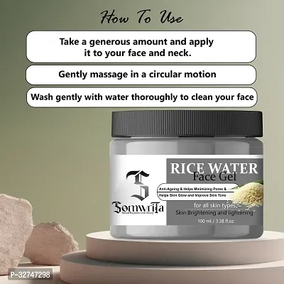 SOMWRITA Rice Water Moisturizing  Smoothing Face Gel / Exfoliation  soothnes / Dead Skin cell Removal Face Gel For Men  Women - 100 ml (Pack of 2)-thumb2