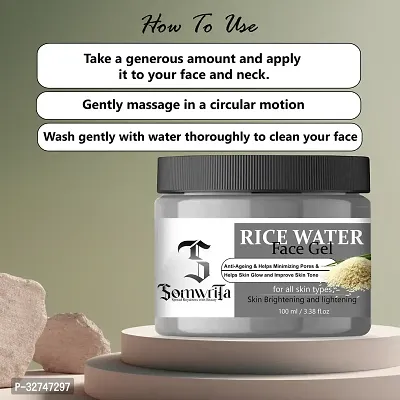 SOMWRITA Rice Water Moisturizing  Smoothing Face Gel / Exfoliation  soothnes / Dead Skin cell Removal Face Gel For Men  Women - 100 ml-thumb2