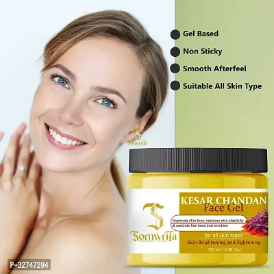 SOMWRITA Kesar  Chandan Face Gel For Skin Lightening  Tan Removal Face Gel, For Natural Glow  Spotless Skin For All Skin Types, Each 100ml (PACK OF 2)-thumb2