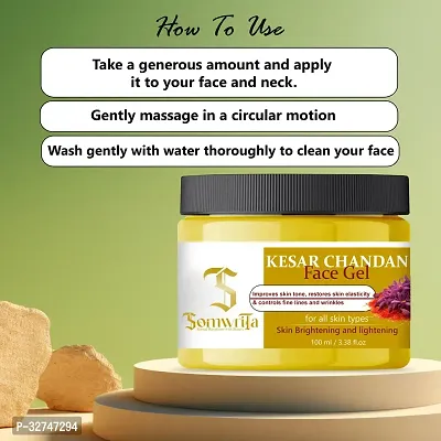 SOMWRITA Kesar  Chandan Face Gel For Skin Lightening  Tan Removal Face Gel, For Natural Glow  Spotless Skin For All Skin Types, Each 100ml (PACK OF 2)-thumb3