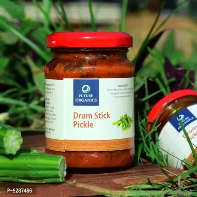 Future Organics Drumstick Pickle - Pack of 2 ( 160 Grams Each ) | 100% Fresh Munakkaya Pickle , Moringa Achar with Homemade Taste  Pure Natural Healthy Ingredients-thumb0