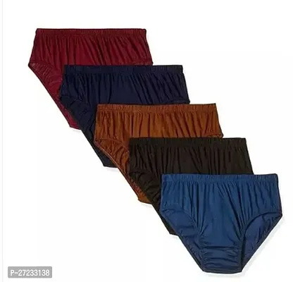 Stylish Multicoloured Cotton Solid Brief For Women Pack Of 5-thumb0