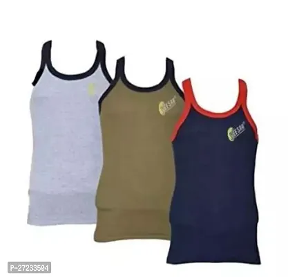 Stylish Multicoloured Cotton Blend Solid Gym Vest For Men Pack Of 3-thumb0