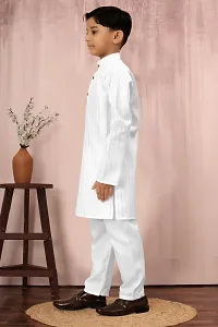 Stylish White Cotton Kurta Sets For Boys-thumb2