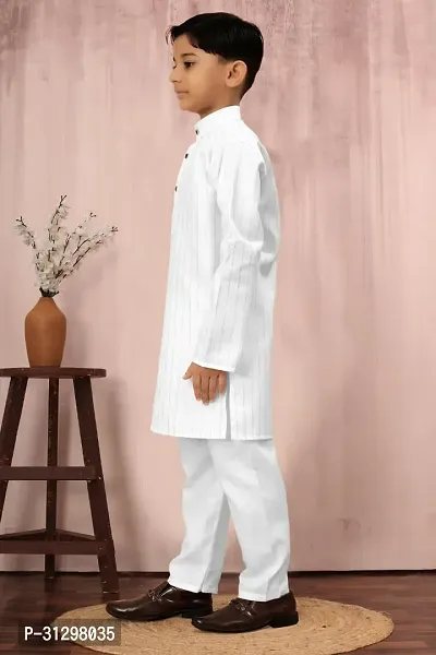 Stylish White Cotton Kurta Sets For Boys-thumb3