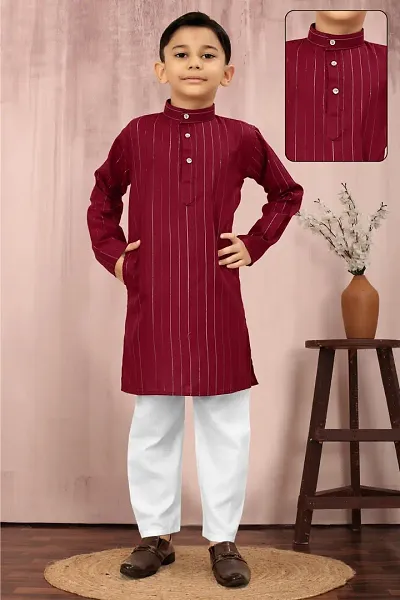 Stylish Cotton Blend Kurta Sets For Boys