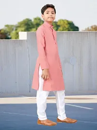 Stylish Peach Cotton Kurta Sets For Boys-thumb2