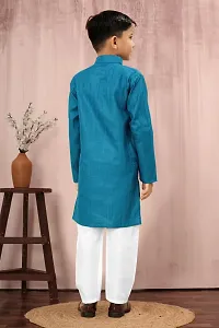 Stylish Green Cotton Kurta Sets For Boys-thumb3