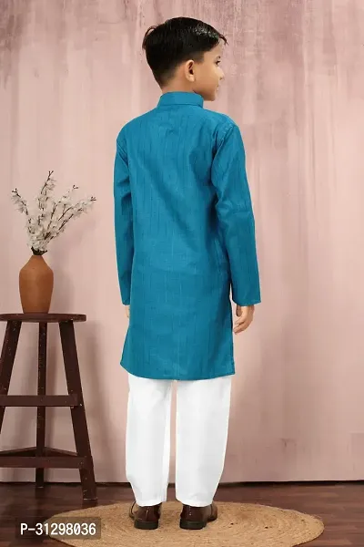 Stylish Green Cotton Kurta Sets For Boys-thumb5