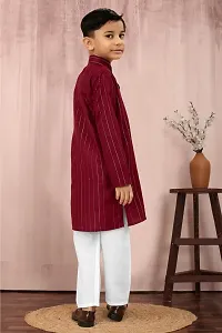 Stylish Maroon Cotton Kurta Sets For Boys-thumb3