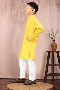 Stylish Yellow Cotton Kurta Sets For Boys-thumb1