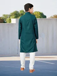 Stylish Green Cotton Kurta Sets For Boys-thumb3