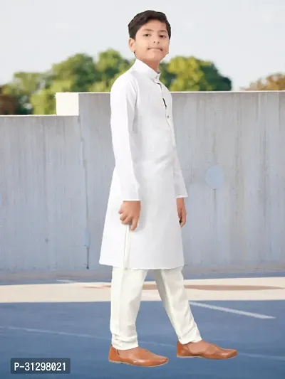 Stylish White Cotton Kurta Sets For Boys-thumb3