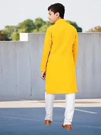 Stylish Yellow Cotton Kurta Sets For Boys-thumb4