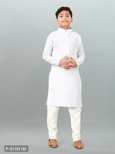 Stylish Cotton Solid Kurta Bottom Set For Boys-thumb0