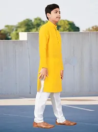 Stylish Yellow Cotton Kurta Sets For Boys-thumb3