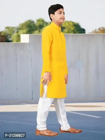 Stylish Yellow Cotton Kurta Sets For Boys-thumb4