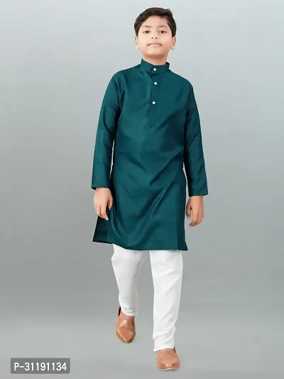 Stylish Cotton Solid Kurta Bottom Set For Boys-thumb0