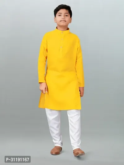 Stylish Cotton Solid Kurta Bottom Set For Boys-thumb0