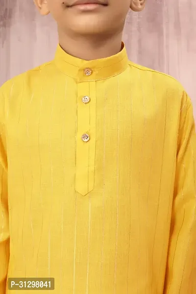 Stylish Yellow Cotton Kurta Sets For Boys-thumb3