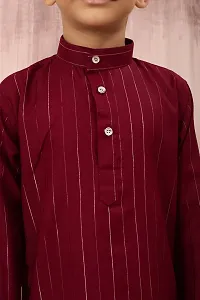 Stylish Maroon Cotton Kurta Sets For Boys-thumb2