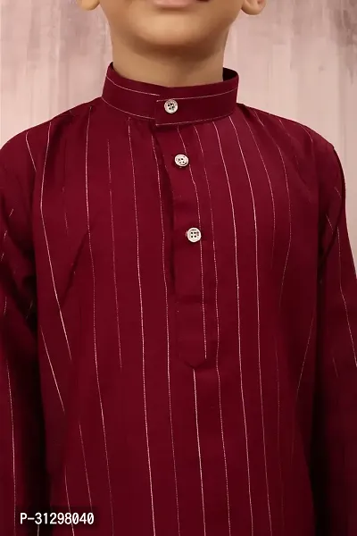 Stylish Maroon Cotton Kurta Sets For Boys-thumb3