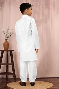 Stylish White Cotton Kurta Sets For Boys-thumb3