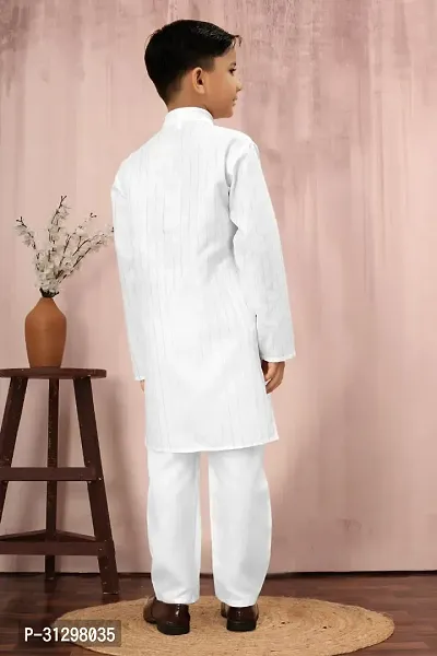 Stylish White Cotton Kurta Sets For Boys-thumb4