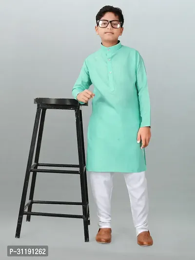 Stylish Cotton Solid Kurta Bottom Set For Boys-thumb0