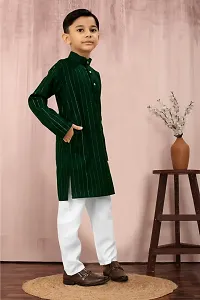 Stylish Green Cotton Kurta Sets For Boys-thumb1