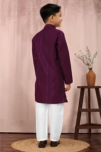 Stylish Purple Cotton Kurta Sets For Boys-thumb4