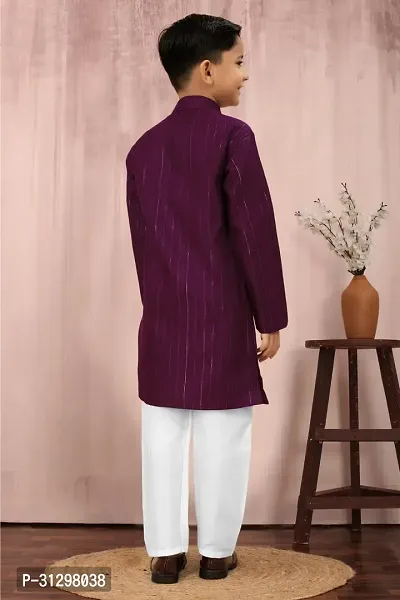 Stylish Purple Cotton Kurta Sets For Boys-thumb5