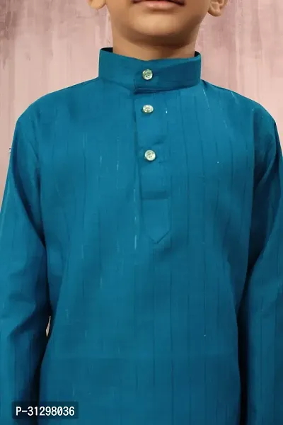 Stylish Green Cotton Kurta Sets For Boys-thumb3