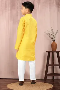 Stylish Yellow Cotton Kurta Sets For Boys-thumb3