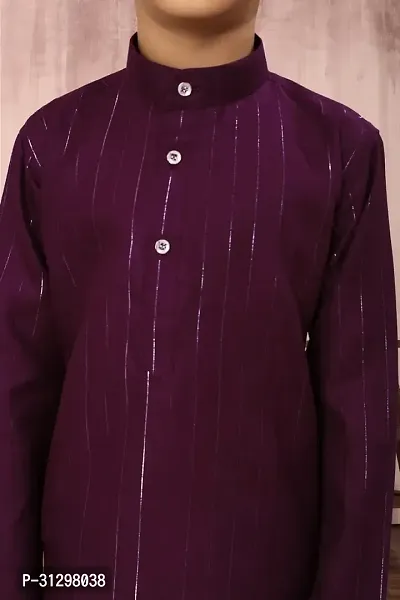 Stylish Purple Cotton Kurta Sets For Boys-thumb3