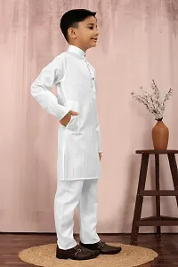 Stylish White Cotton Kurta Sets For Boys-thumb1