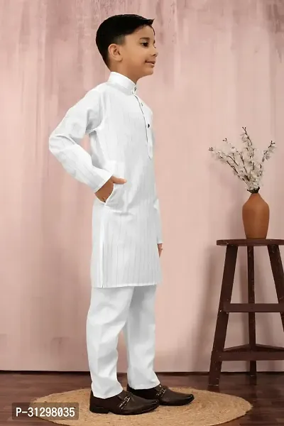 Stylish White Cotton Kurta Sets For Boys-thumb2